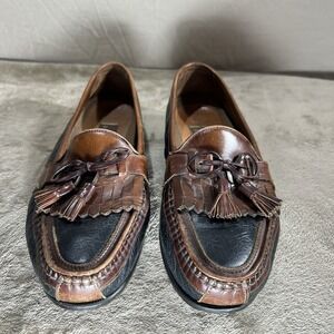 Johnston & Murphy  Two-Tone Black Brown Kiltie Tassel Loafers Italy S‎ 11M